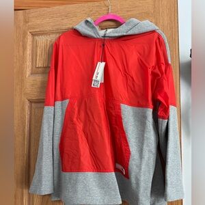 NWT WE-AR4 Luxury Brand Mixed Media Sweatshirt/Windbreaker size medium